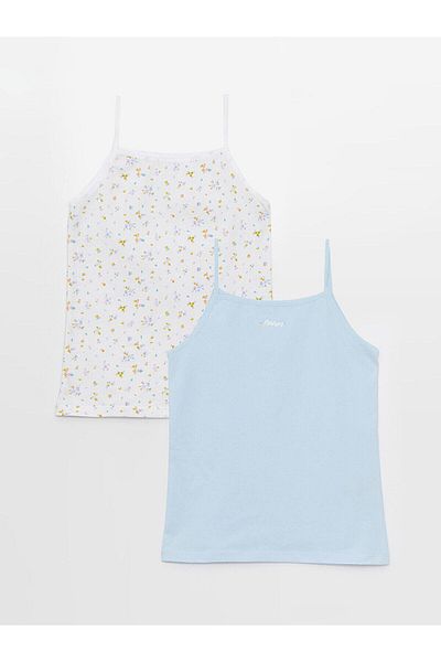 LC Waikiki Lcw Dream - Square Collar Printed Girls' Undershirt Set of 2