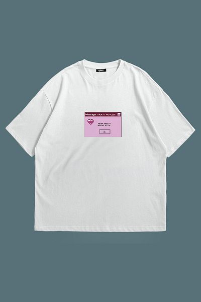 Grove Fashion Tricou oversize unisex - Mesaj de la Prințesa imprimat
