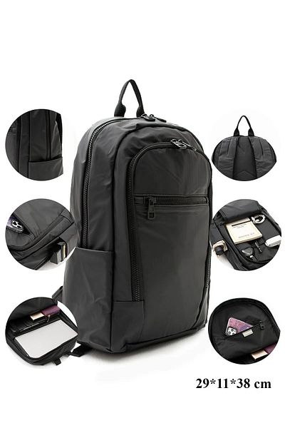 Lifonbag Μαύρο στυλ φορητού υπολογιστή μεσαίου μεγέθους - Αδιάβροχο, πολύχρωμο σχολικό σακίδιο ταξιδιού