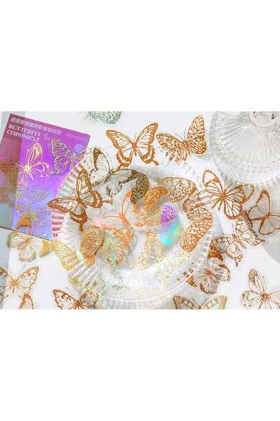 SF SCRAPBOOK KIRTASİYE 15 Parça Scrapbook Vintage Varaklı Sticker Set/4