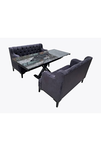 Evim-E Aksesuar Chester Yarım Kollu & Kapitoneli Ikili Bank Masalı Takımı(mut...