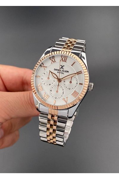 Daniel Klein Rose Silver Women's Wristwatch 3 Atm Waterproof