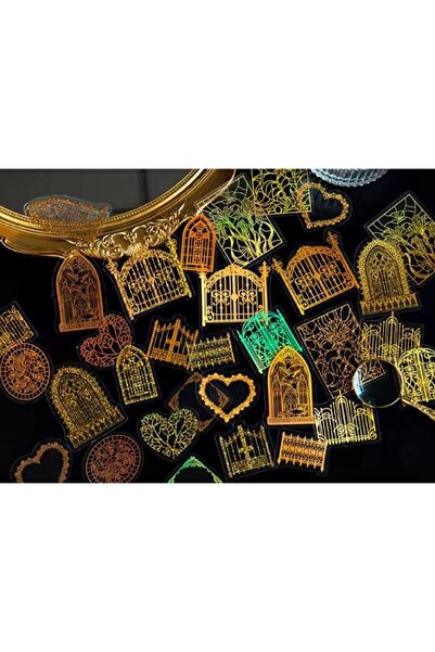 SF SCRAPBOOK KIRTASİYE 15 Parça Scrapbook / Bullet / Vintage Varaklı Sticker ...