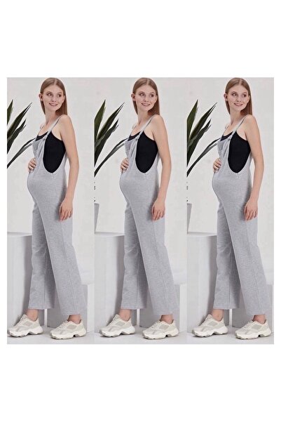 LİYACA Combed Cotton Maternity Gardener Jumpsuit