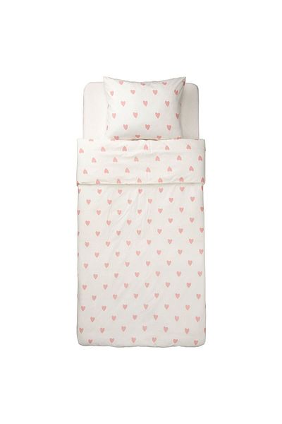 IKEA Elastic White-Pink 150X200/50X60 cm Children's Duvet Cover Set White Fade Resistant