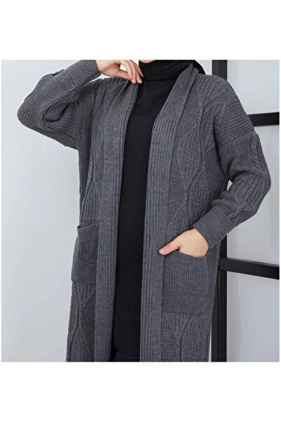 EZFER UZUN KOLLU ŞAL YAKALI UZUN TRİKO HIRKA