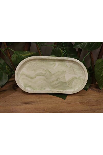 Porta blu Dekoratif Oval Sunumluk Yeşil