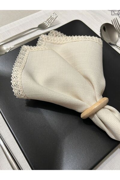 Meral Kurşun Collection Leke Tutmaz Dantel Detaylı Servis Sunum Peçetesi 37x3...