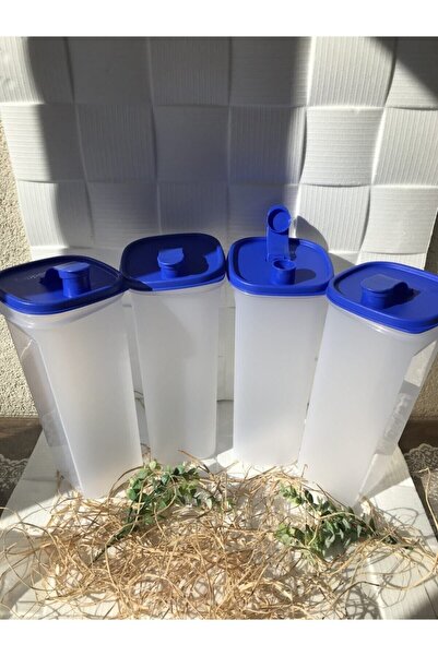 Tupperware Çok Amaçlı Sürahi Mavi Kapak 2 Litre 4 Adet