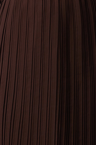 Trendyol Collection Καφέ Maxi Φόρεμα με ίσιο κόψιμο ζωνών - Twoaw24el00478