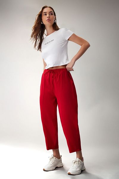 Trendyol Collection Aerobin gewebte rote Haremshose - TWOSS24PL00088