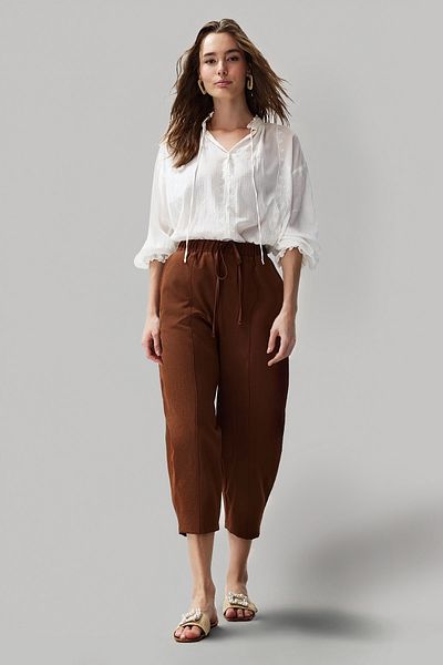 Trendyol Collection Aerobin Woven Brown Harem Pants - TWOSS24PL00088