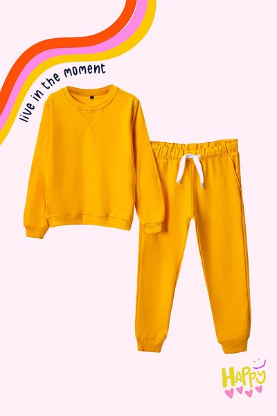 TRENDYOLKIDS Помаранчевий жіночий сезонний костюм тонкий Orme Basic TKDAW25AU00016