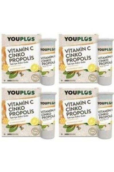 Youplus 4 Pieces of Youplus Vitamin C, Zinc, Propolis Effervescent Tablet Supplement