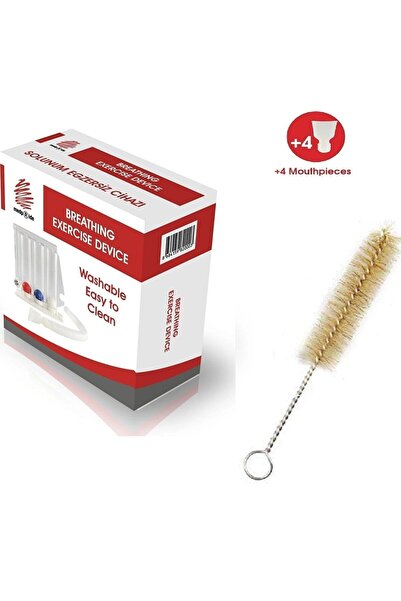 Genel Markalar Kutulu Triflo Solunum Egzersiz Cihazı - Yıkama Fırçaşı Hediyeli - 4 Adet Yedek Ağızlıklı