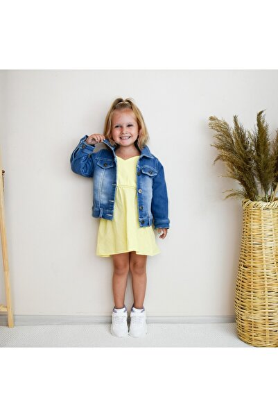 Overdo Girl's Bandana Back Rabbit Printed Cotton Jeans Jacket