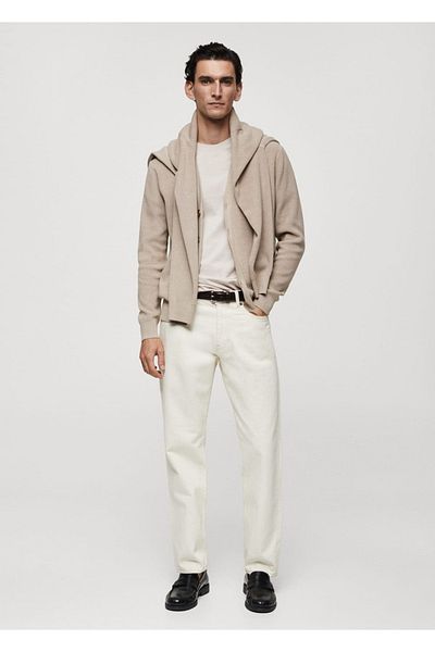 MANGO Man Geknöpfter, gerippter Cardigan