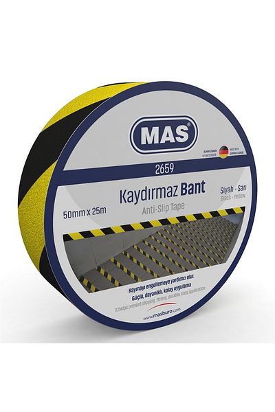Mas Yellow and Black 50mmx25m Anti-Slip Tape