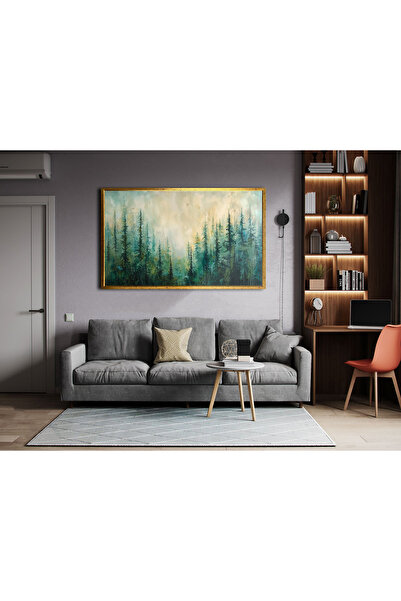 DEKORATİFMODA ÇAM AĞAÇLARI VE DOĞA SOYUT MANZARA TABLO