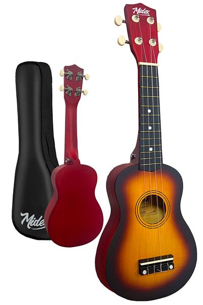 Midex Sunburs Ukx-901sb Soprano Ukulele - Hanger Bag and Method Plectrums