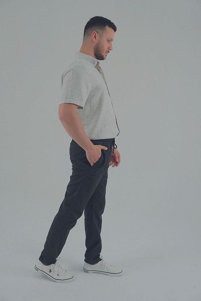 ASG TEKSTİL Men's Slim Fit Black Jogger Pants