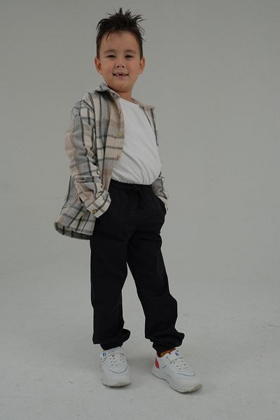 ASG TEKSTİL Boy's Navy Blue Colored Elastic Leg Trousers