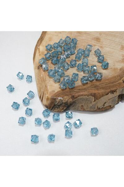 Prestij Boncuk مكعب خرز أكريليك تركواز 10 مم - حقيبة 500 جرام وخرز مجوهرات