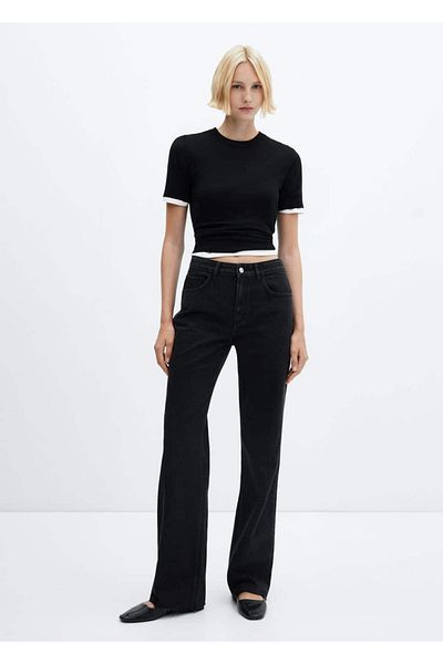 MANGO Woman Wideleg mid waist jeans