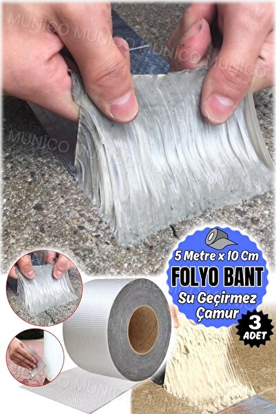 Munico 3 Adet 5 Metre x 10 Cm Kolay Kurulumlu Uzun Ömürlü Su Geçiş Bant Süper...