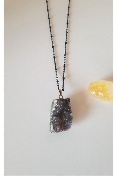Anatolia Amethyst Stone Special Raw Necklace