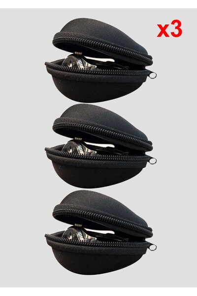Genel Markalar Siyah Fermuarlı Saat Kılıfı, 3'lü Koruma ve Taşıma Seti