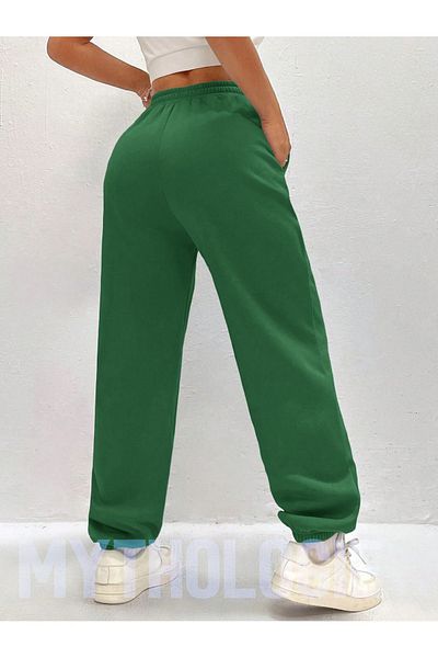 Mythologie Basic Unprinted Sweatpants Jogger - Nefti Green Rubber Leg ψηλόμεσο χειμώνα