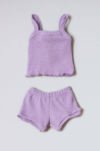 ADABEBEK Corded Baby Crop Top and Shorts Set - Rope Strap