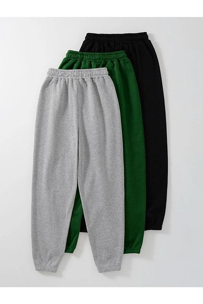 Mythologie Φούτερ Jogger με στάμπα 3 τεμαχίων Cat And Moon - Μαύρο Nefti Green Grey Rubber Leg Normal Waist