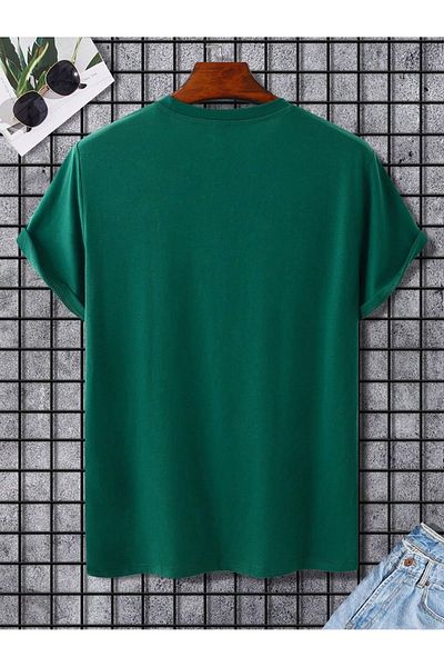 Mythologie T-Shirt Palm Wave - Nefti Green Printed Oversize Crew Neck Κοντό μανίκι
