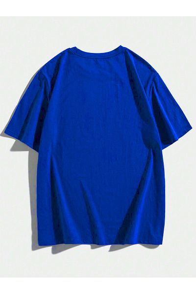 Mythologie T-Shirt Fantasy - Sax Blue Printed Oversize Crew Neck Κοντό μανίκι