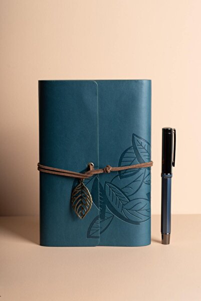 Huge Home Deri Kraft Kağıtlı Defter ve Kalem Seti - Öğretmenler Günü Hediye Seti