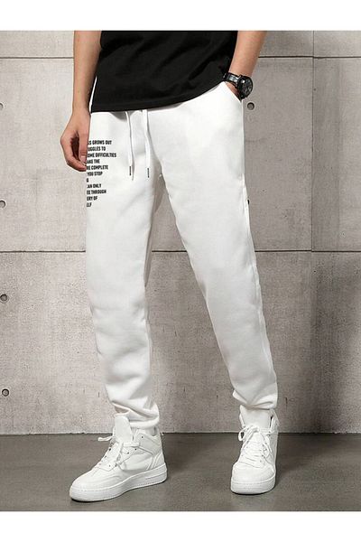 Mythologie Succes Grows Track Pants Jogger - Λευκό εμπριμέ λαστιχένιο πόδι ψηλόμεσο χειμώνα