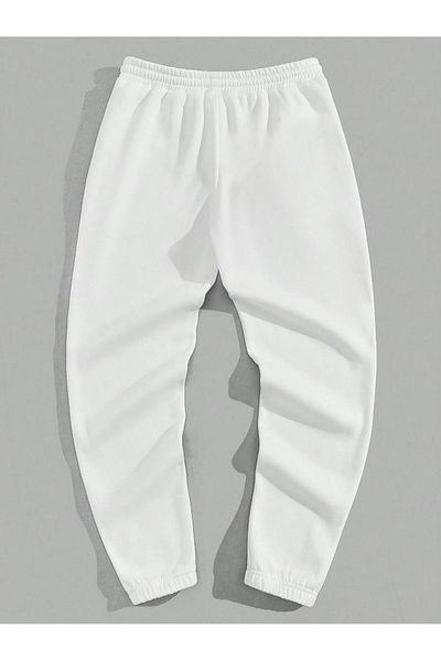Mythologie Όχι Track Pants Jogger - Λευκό εμπριμέ λαστιχένιο πόδι ψηλόμεσο χειμώνα