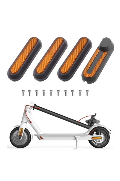 Genel Markalar 4'lü Jant Ön/arka Sarı Teker Koruma Kapağı & Reflektörü- Hub -...