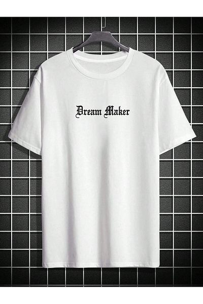 Mythologie T-Shirt Dream Maker - Λευκό εμπριμέ κοντό μανίκι με λαιμόκοψη