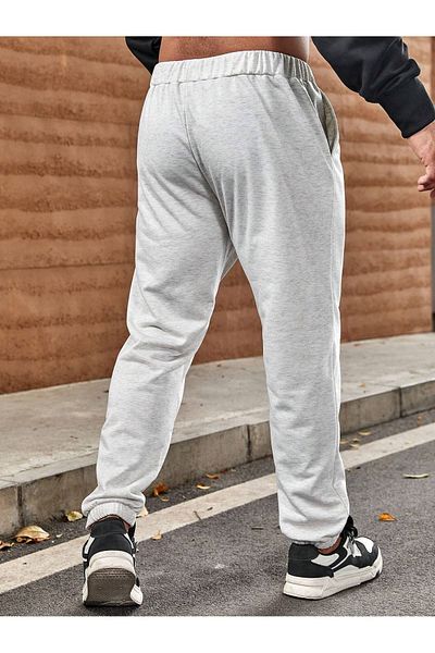 Mythologie Malibu Sweatpants Jogger - Γκρι εμπριμέ λαστιχένιο πόδι ψηλόμεσο χειμώνα