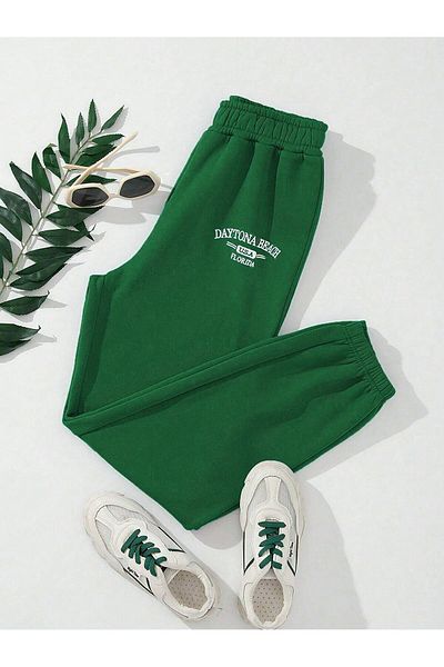 Mythologie Ψηλόμεσο χειμερινό παντελόνι Daytona Beach - Nefti Green Printed Jogger