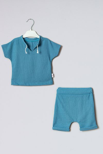 ADABEBEK New Season - 100% Cotton Honeycomb Shorts Suit Set