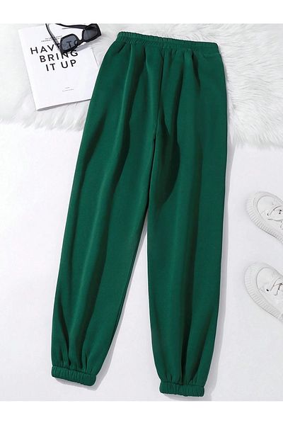 Mythologie High Waist Nefti Green Printed Jogger Sweatpants - Rubber Leg Winter