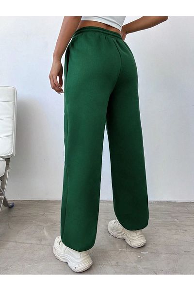 Mythologie 25 Skull Sweatpants Jogger - Nefti Green Printed Λαστιχένιο πόδι ψηλόμεσο χειμώνα
