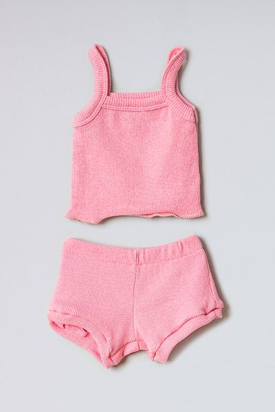 ADABEBEK Corded Baby Crop Top and Shorts Set - Rope Strap