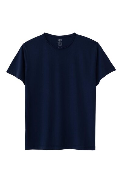 Nors Μπλουζάκι με κανονικό χαλαρό γιακά - Μπλε ναυτικό