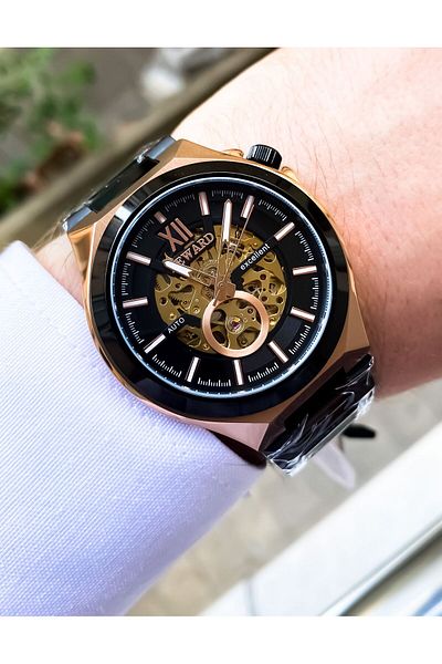 Reward 5 ATM Waterproof Custom Full Steel Automatic Men's Wrist Watch