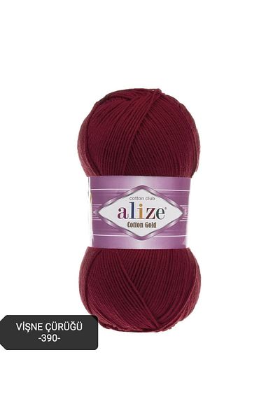 Alize Ață de amigurumi din bumbac auriu 100 Gr Ață de tricotat manual Cod culoare-vișine Rotten-390-punch Ață Bumbac+acril